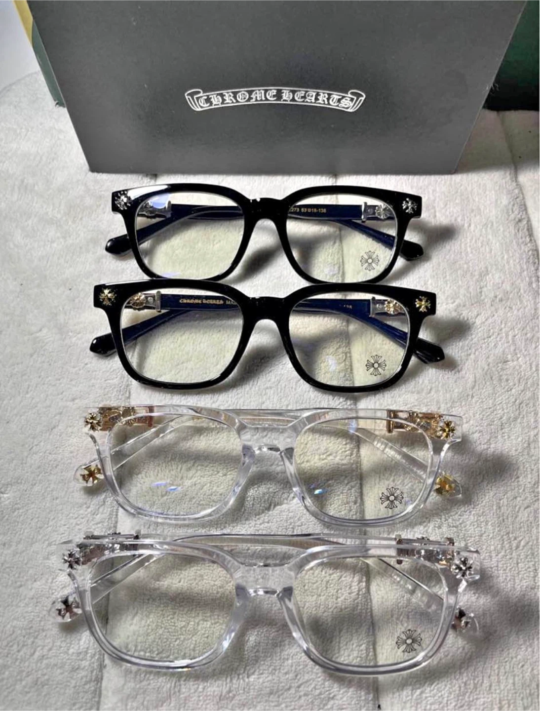 Chrome Hearts Glasses - 2 Pairs Black, 2 Pairs Clear