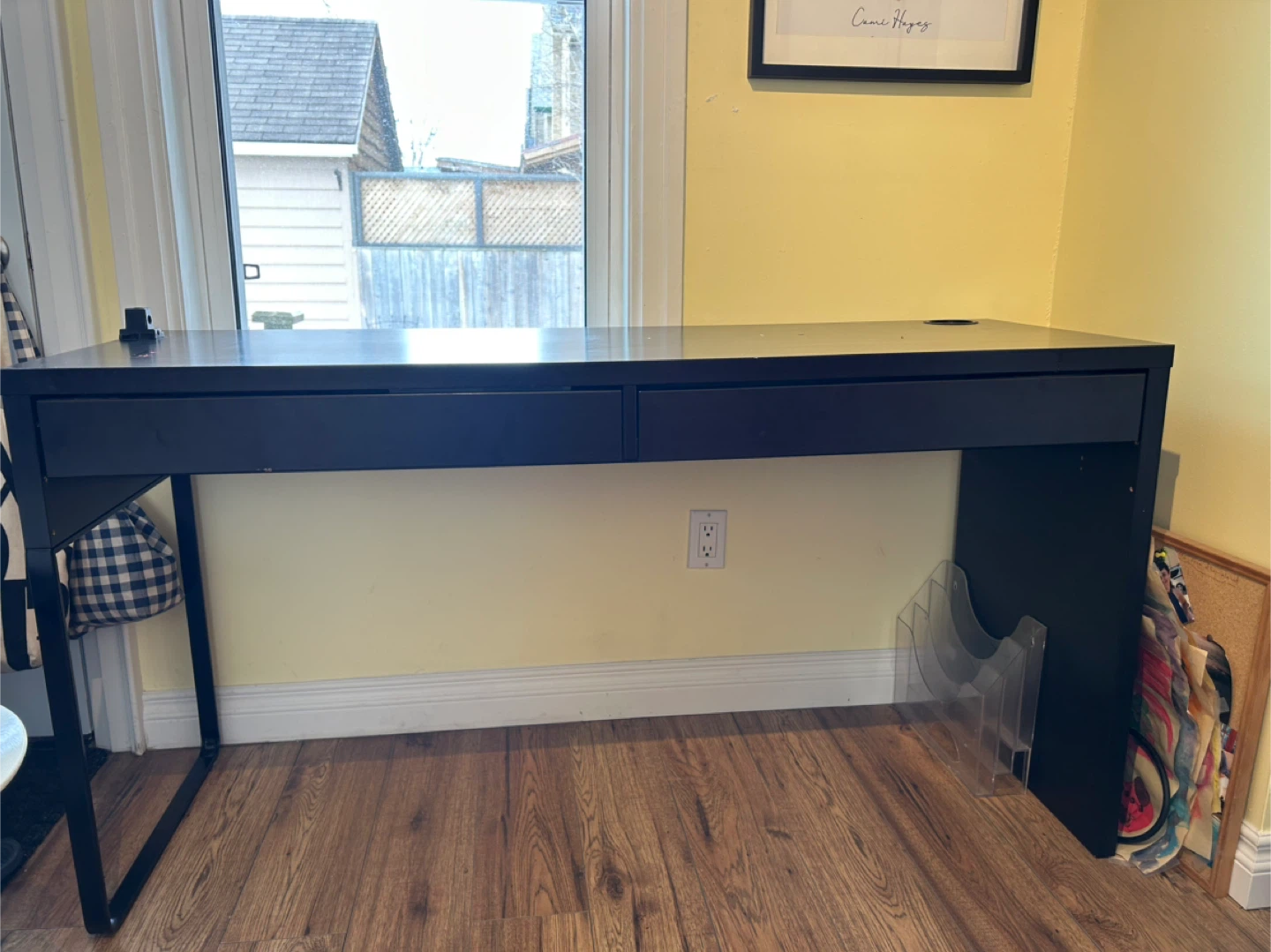 IKEA Black Desk with Two Drawers