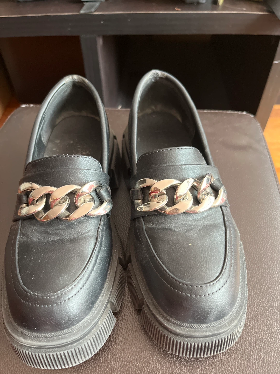 Black Chain Loafers