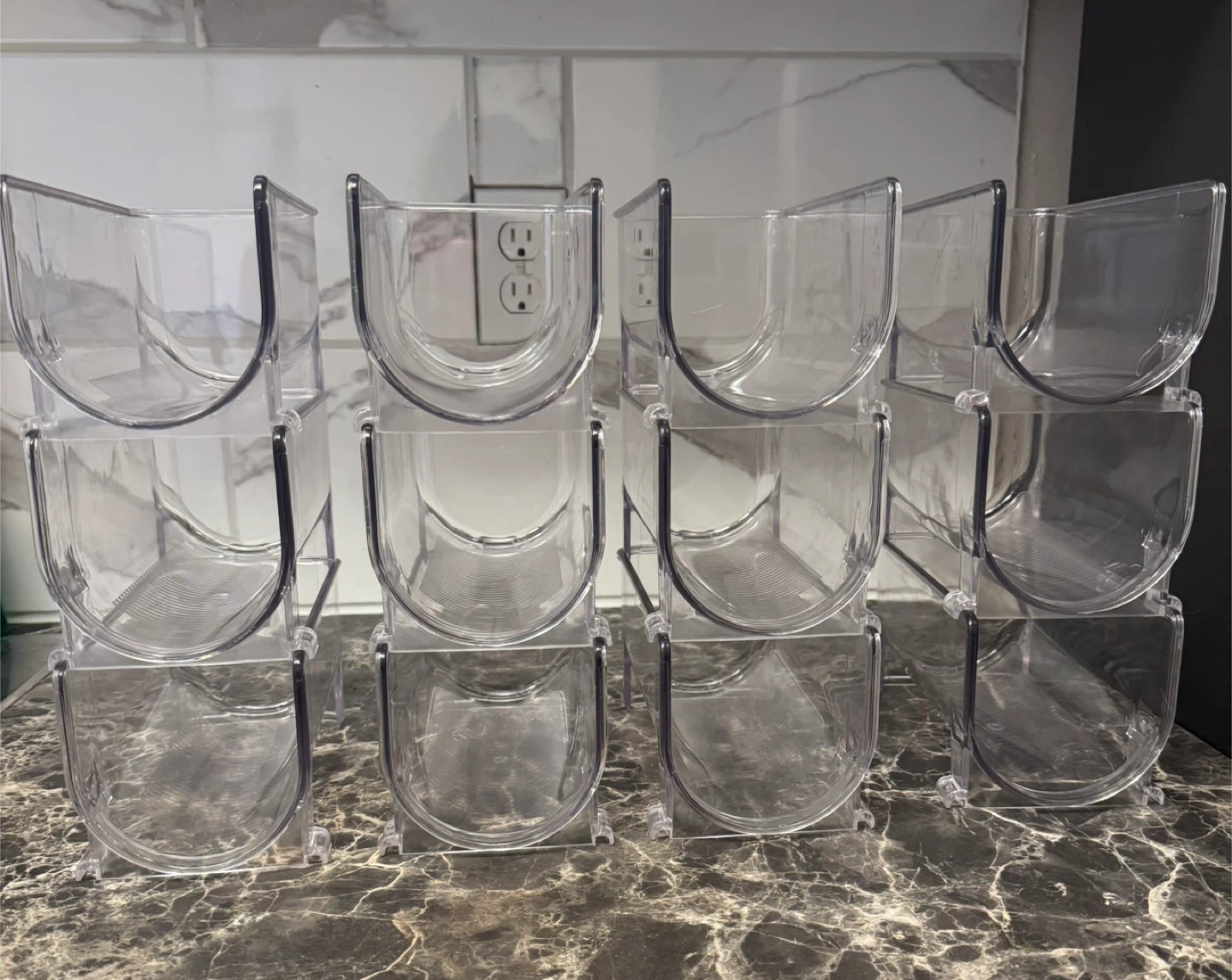 Stackable Clear Plastic Bottle Holder Organizers