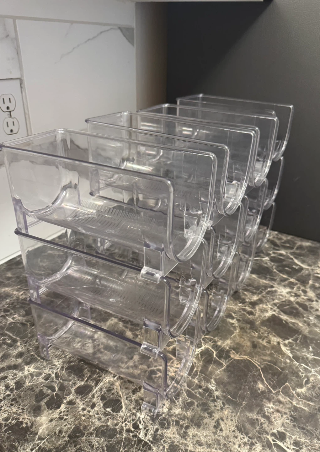 Stackable Clear Plastic Bottle Holder Organizers - photo 2