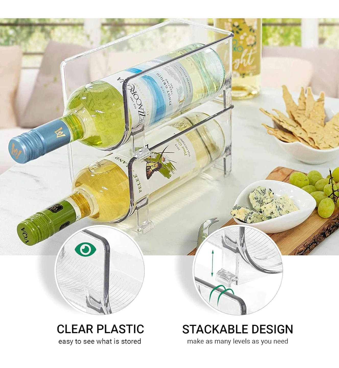 Stackable Clear Plastic Bottle Holder Organizers - photo 4