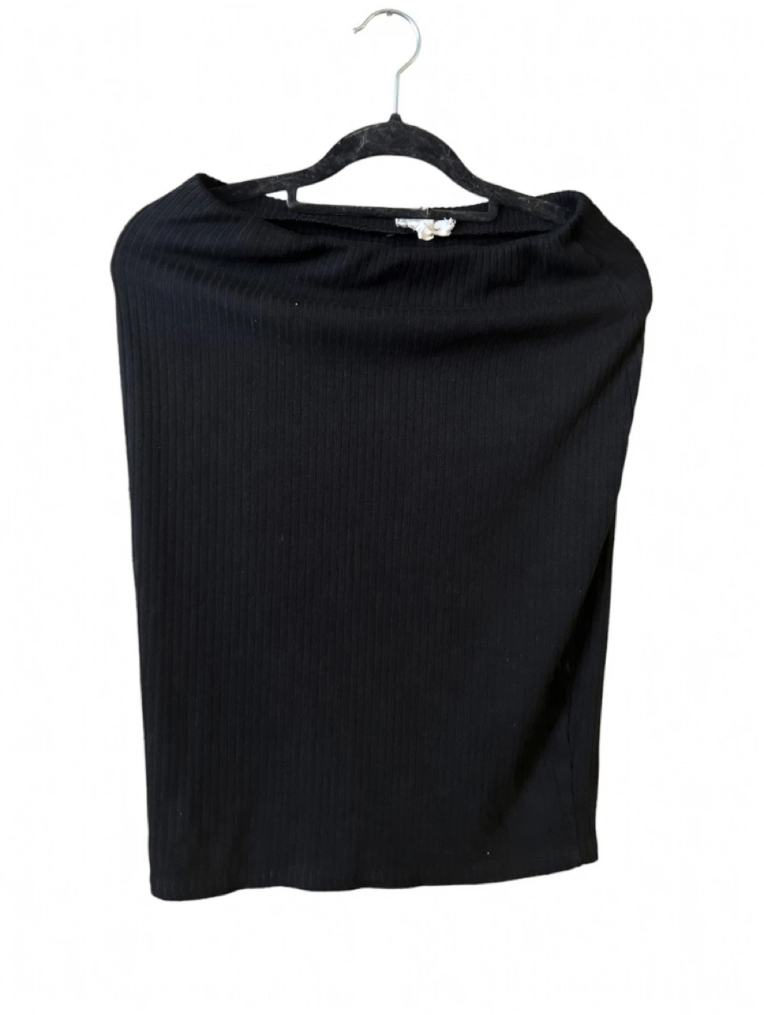 Black Ribbed Little Skirt