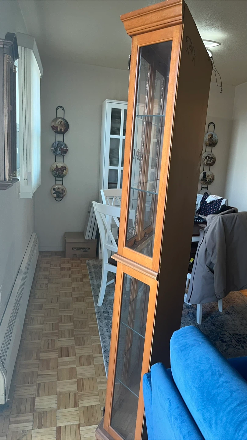 Wooden Curio Cabinet with Glass Doors - photo 2