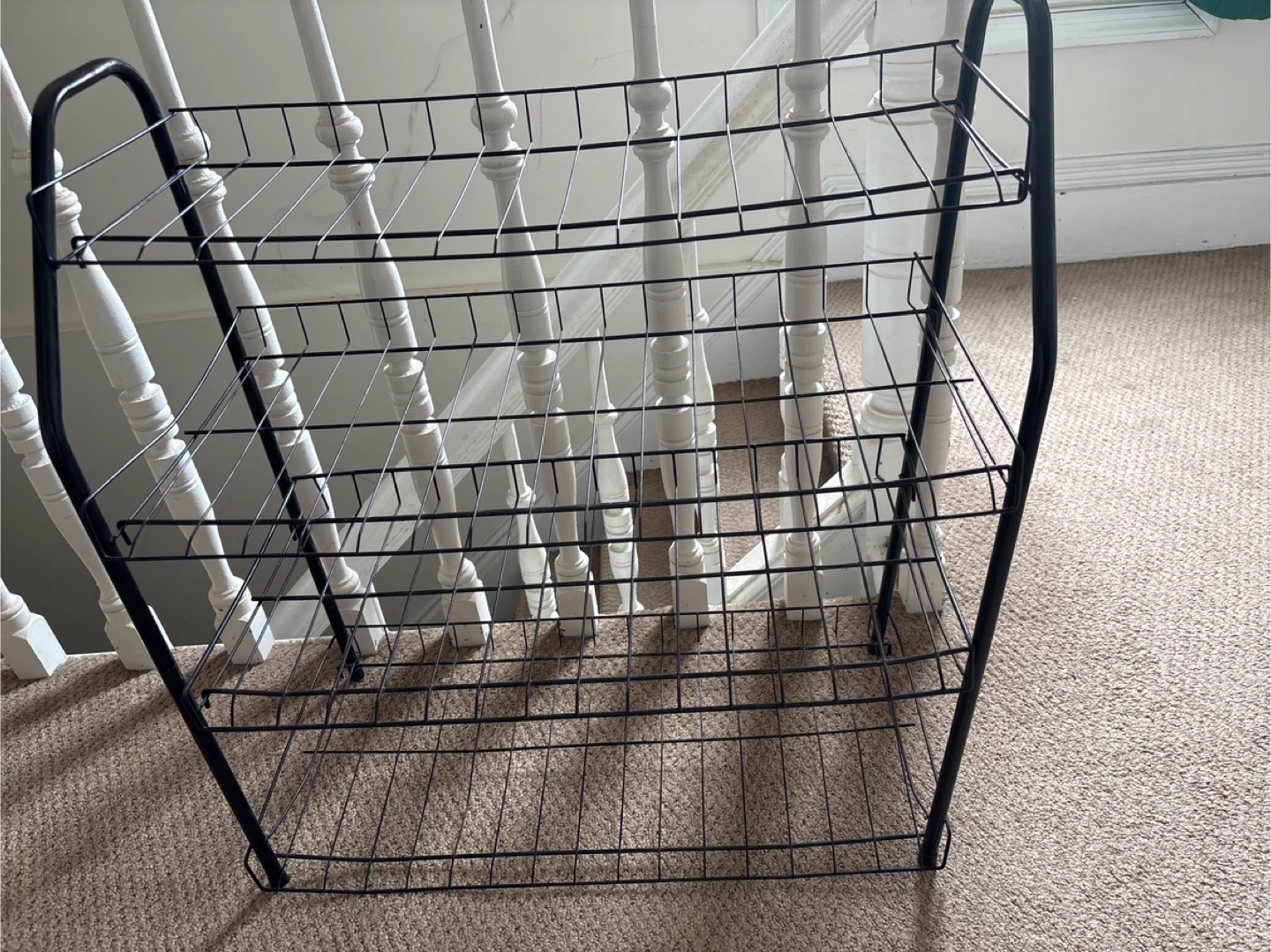Black Wire Shoe Rack - 4 Tiers
