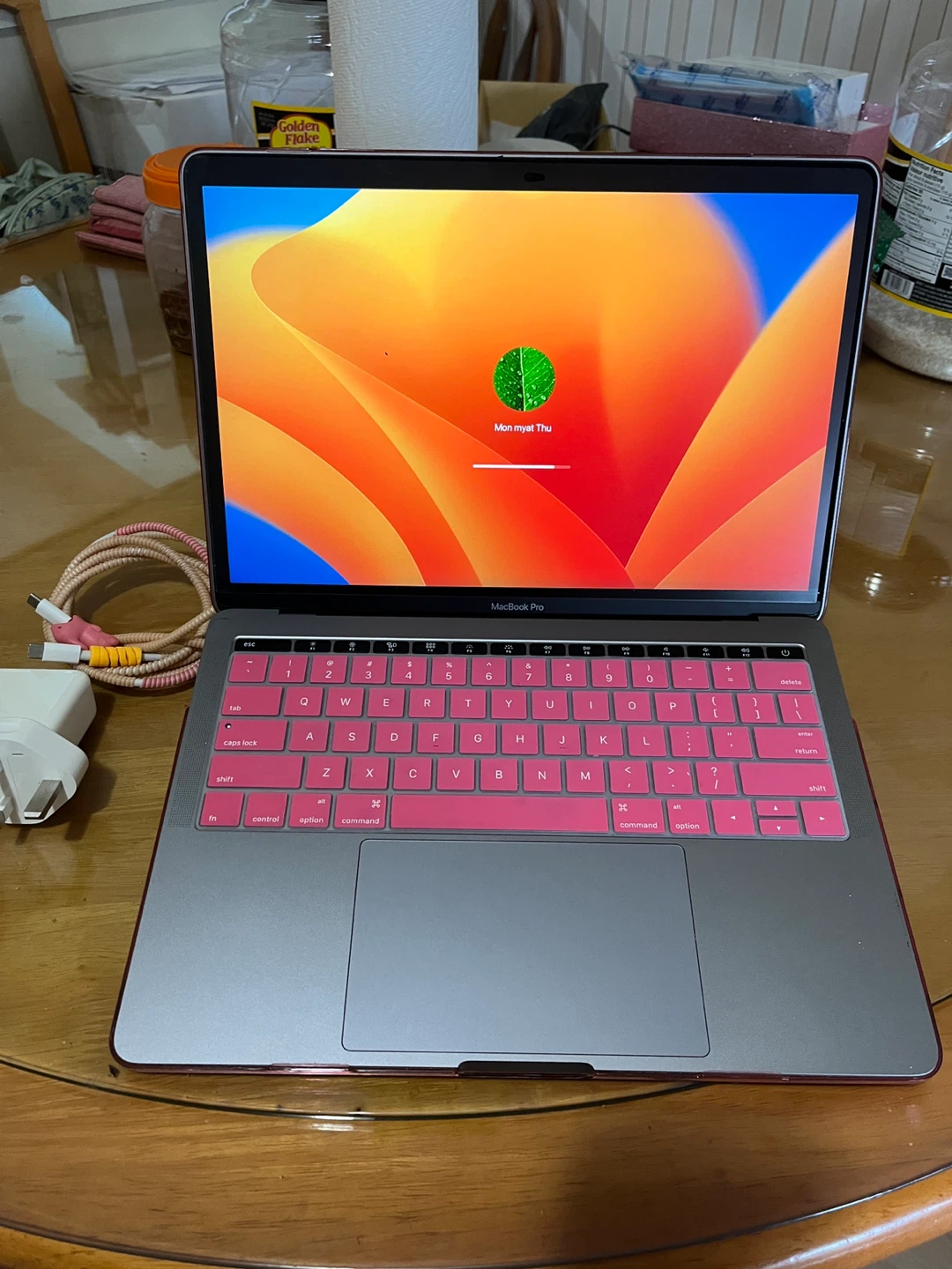 Apple MacBook Pro Rose Gold Laptop with Pink Keyboard Cover