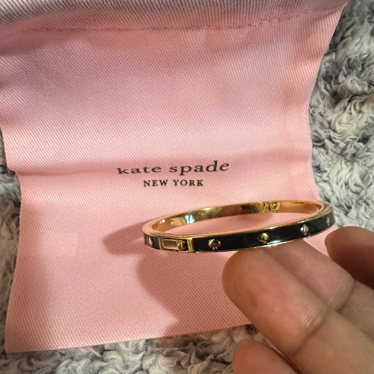 Kate Spade New York Gold Spade Hinged Bangle Bracelet