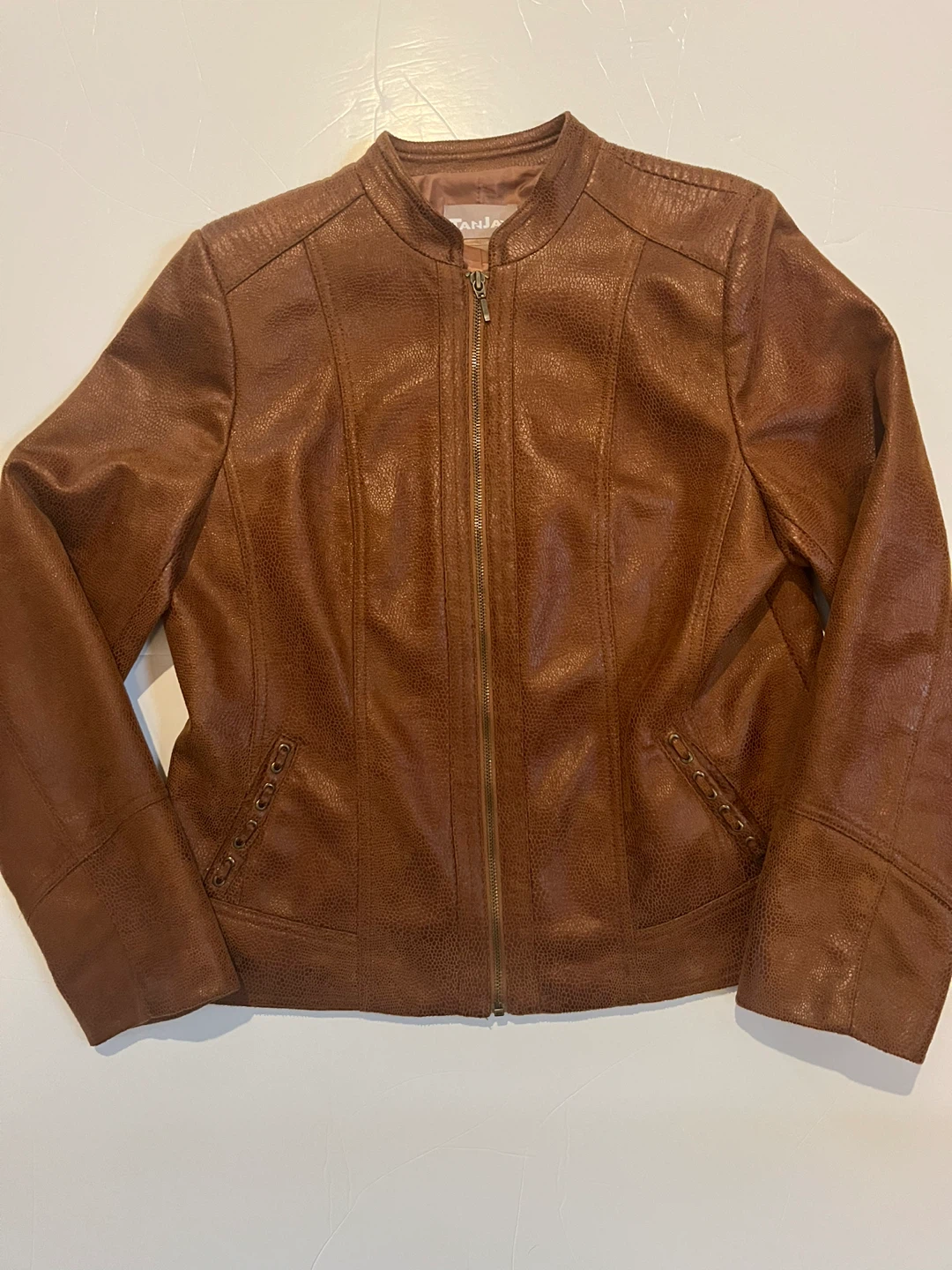 Tanjay Brown Faux Leather Jacket