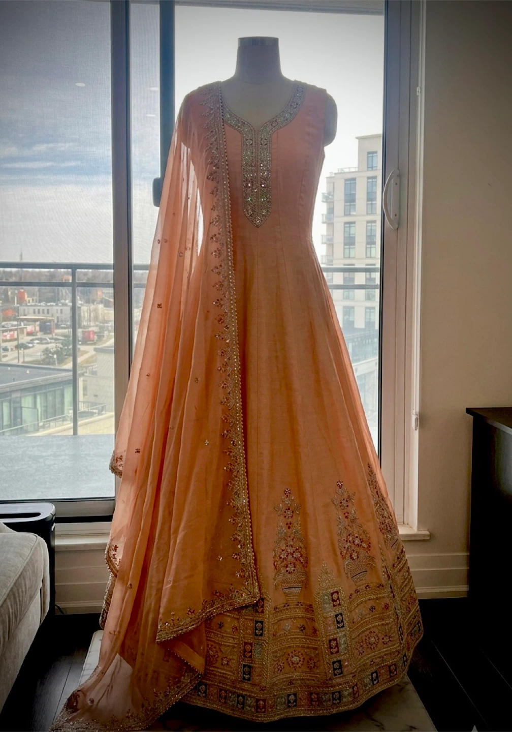 Peach Anarkali Suit with Dupatta - photo 3