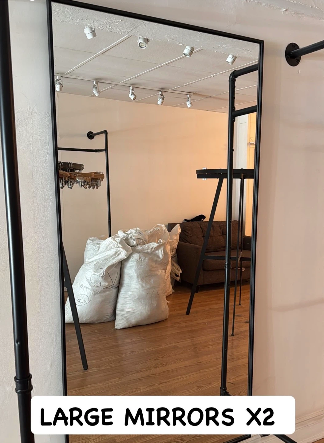 Large Black Full Length Mirror - 72" x 36"