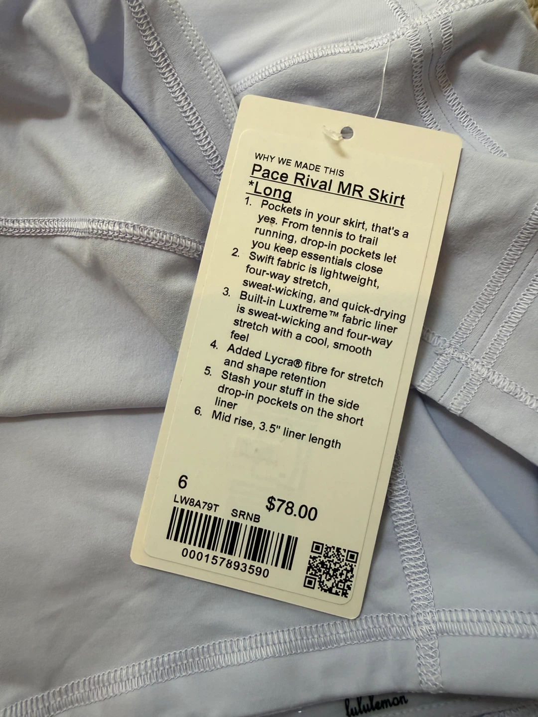 Lululemon Pace Rival MR Skirt - Size 6 - Light Purple - photo 5