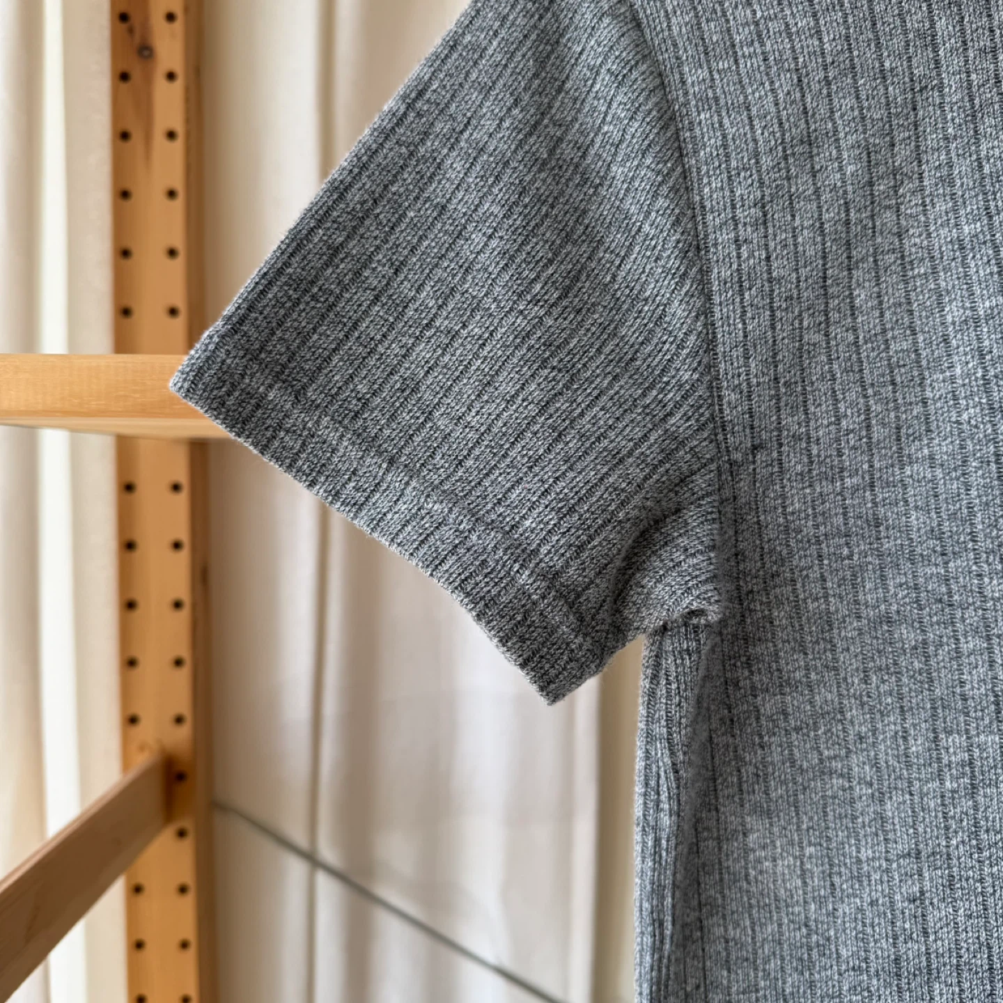 Frank & Oak Grey Ribbed Henley T-Shirt - XS - photo 5