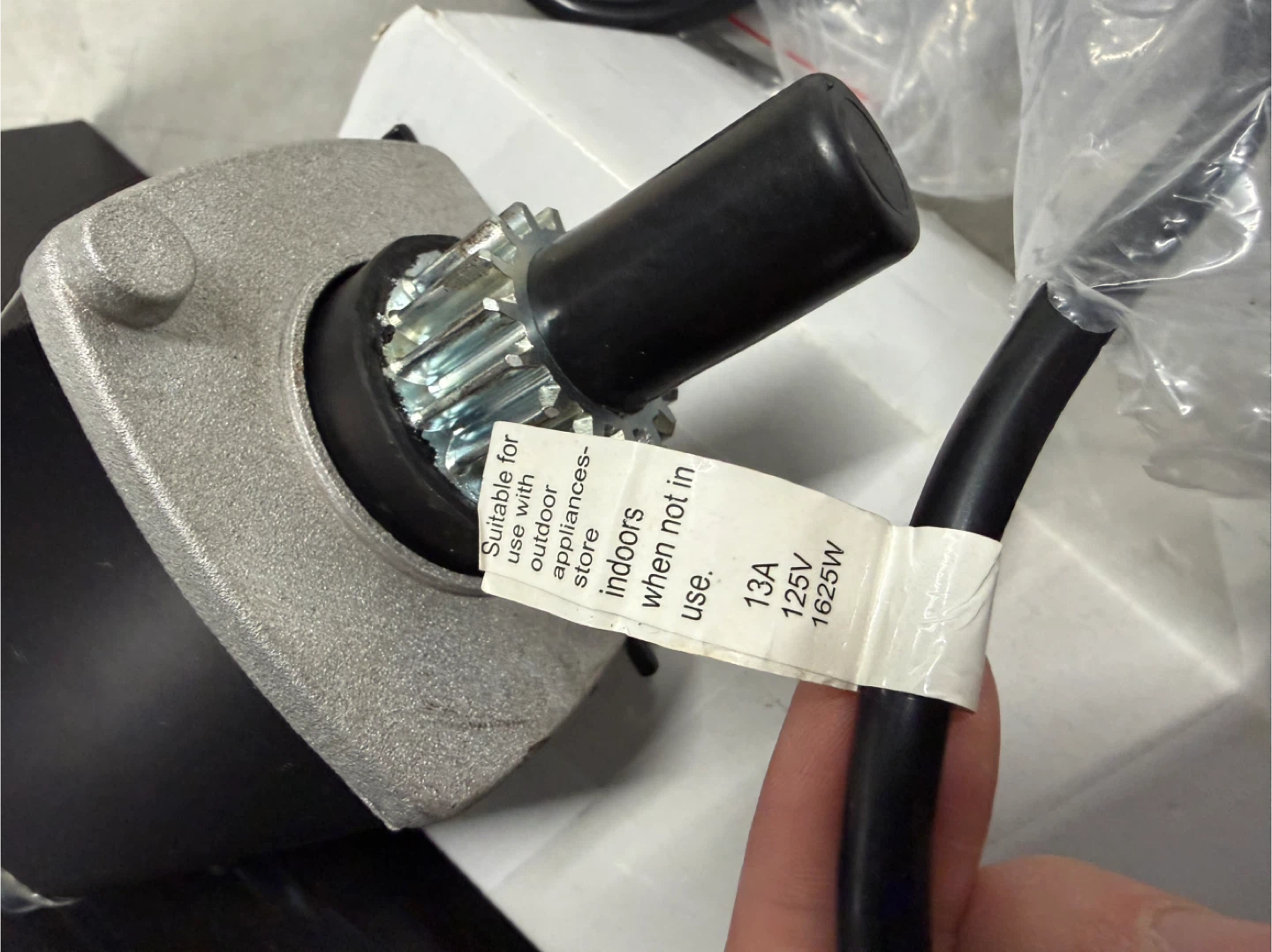 Electric Motor with Gear Assembly and Cord - photo 2