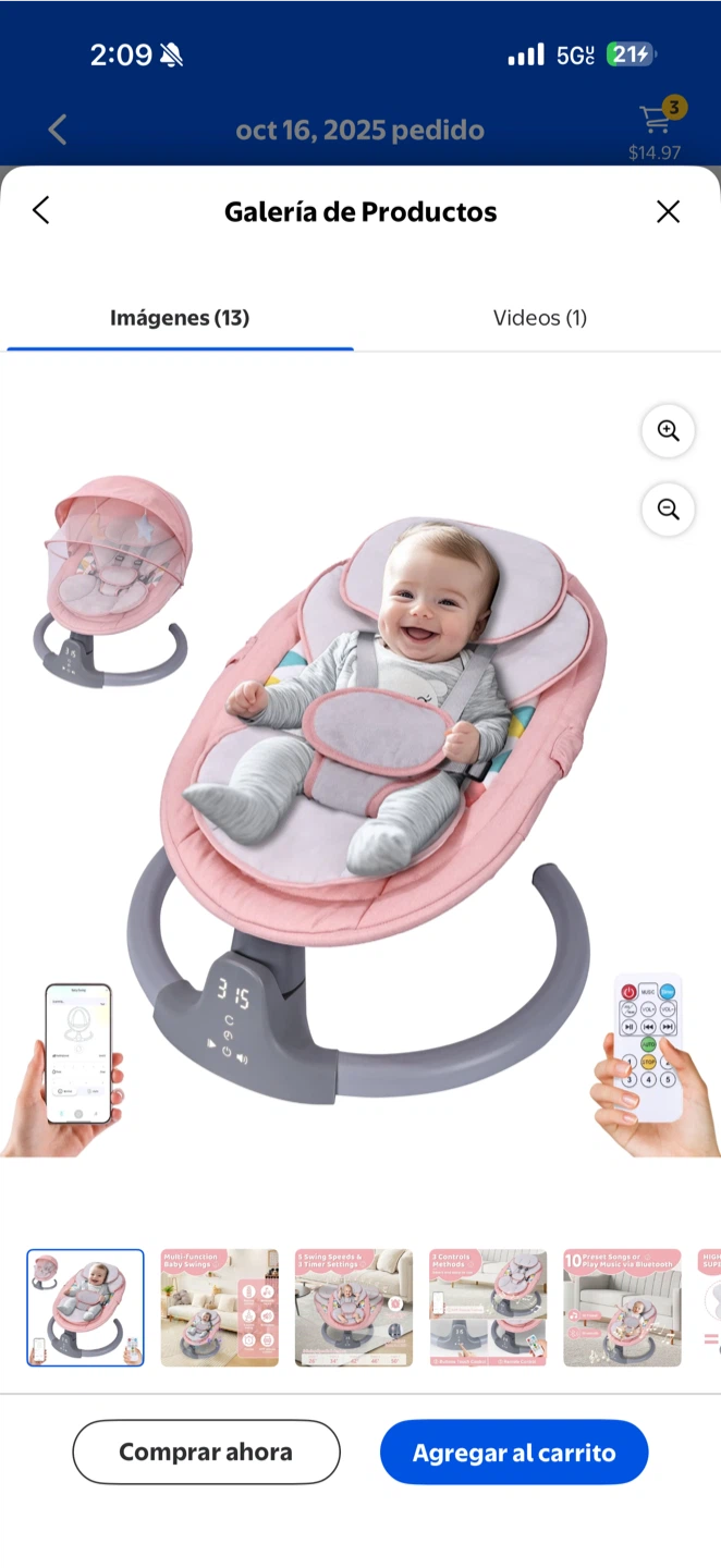 Pink Baby Rocker with Remote Control