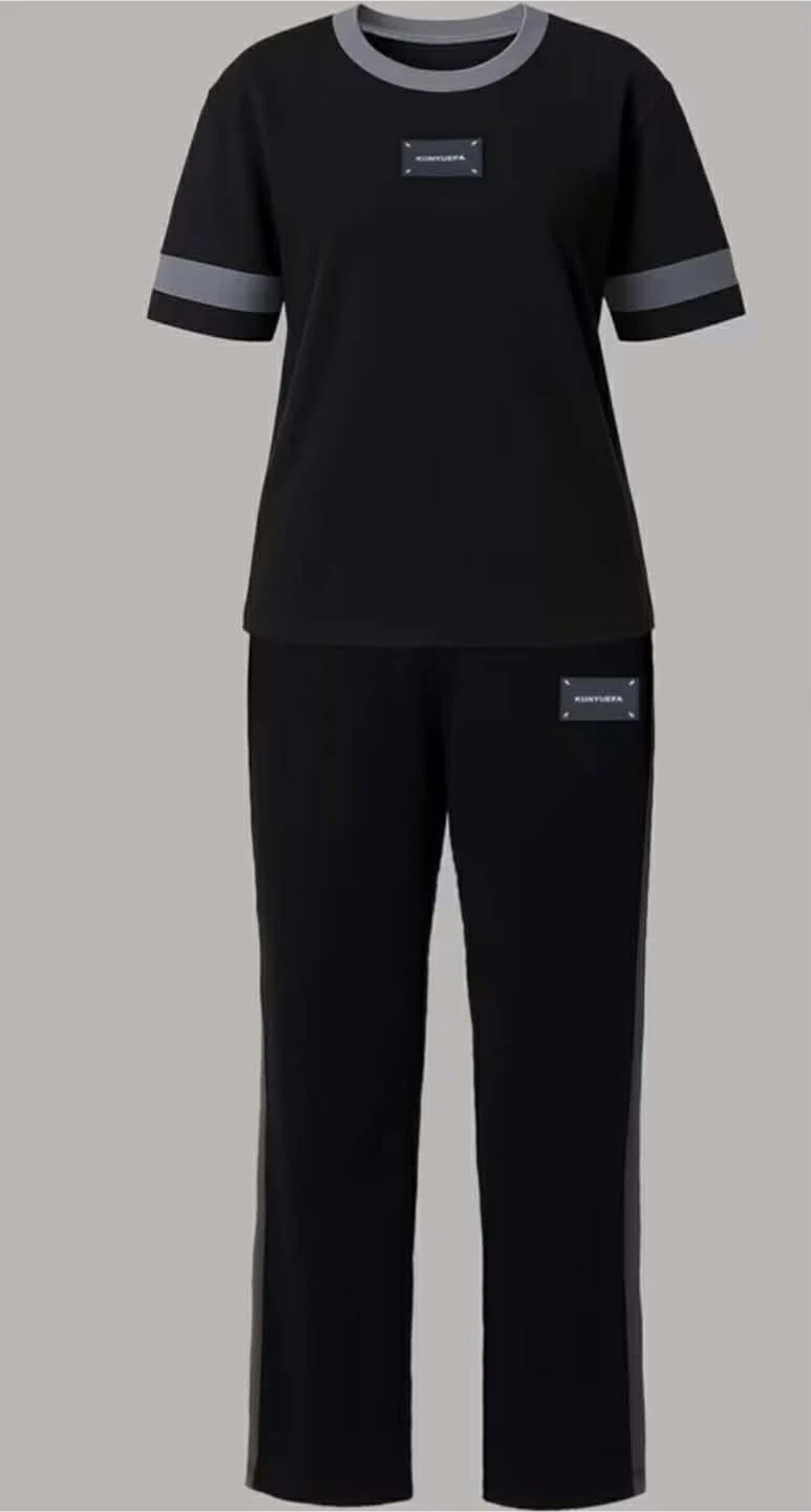 KUNYUFA Black Athleisure Tracksuit Set - photo 2