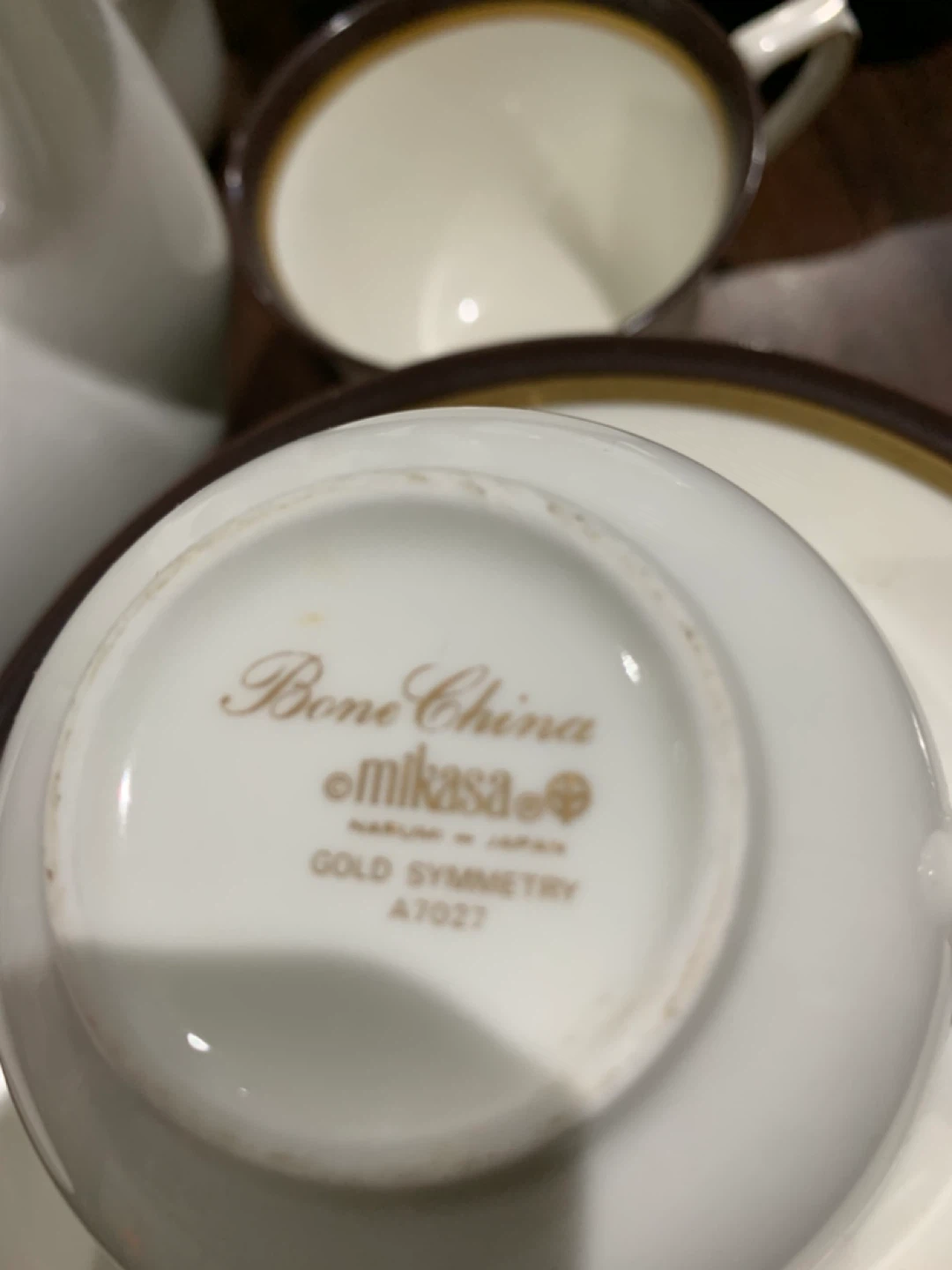 Mikasa Bone China Gold Symmetry Coffee Pot and Cup Set A7027 - photo 5