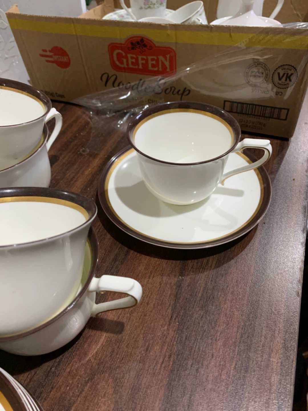 Mikasa Bone China Gold Symmetry Coffee Pot and Cup Set A7027 - photo 4