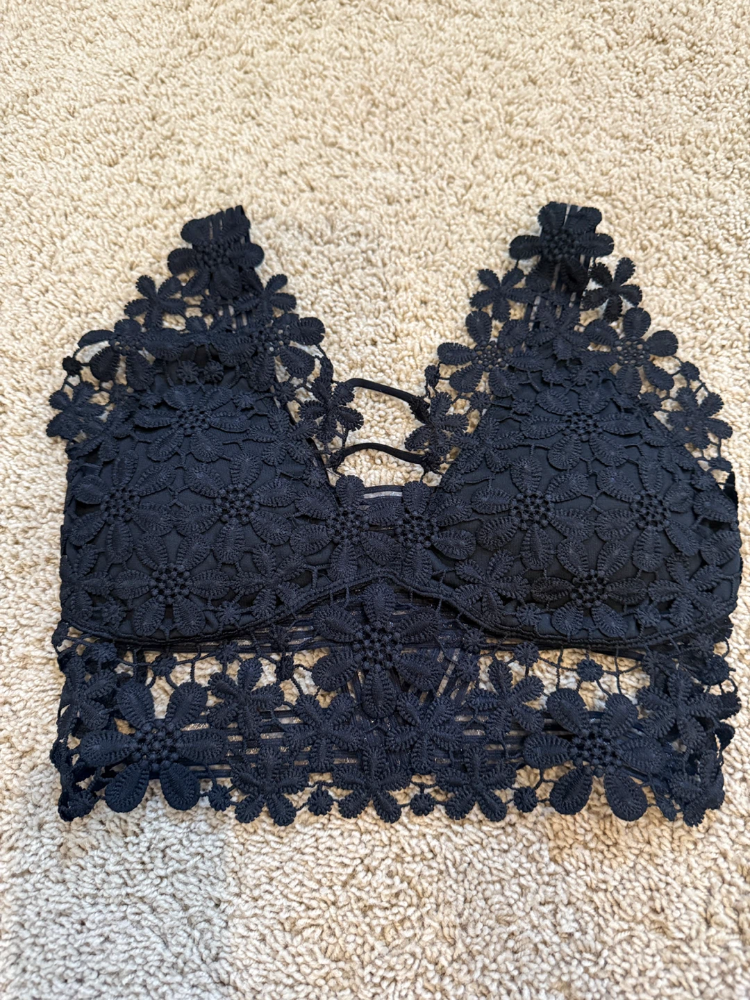 Black Lace Bralette - Size XS