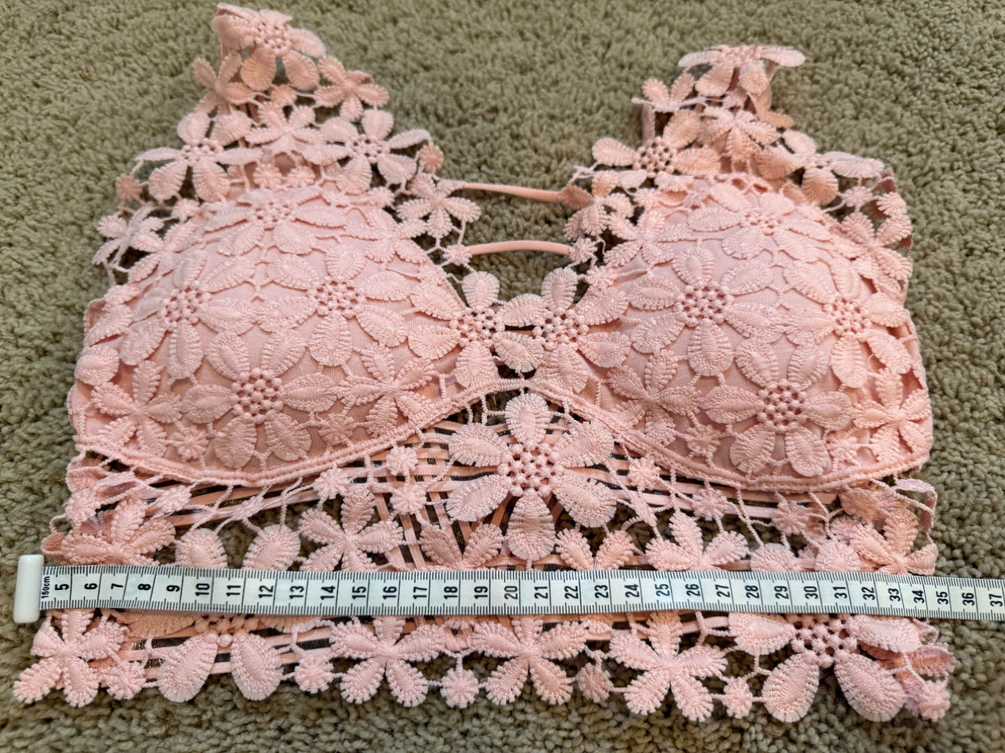 Pink Floral Lace Bralette - Size XS - photo 3
