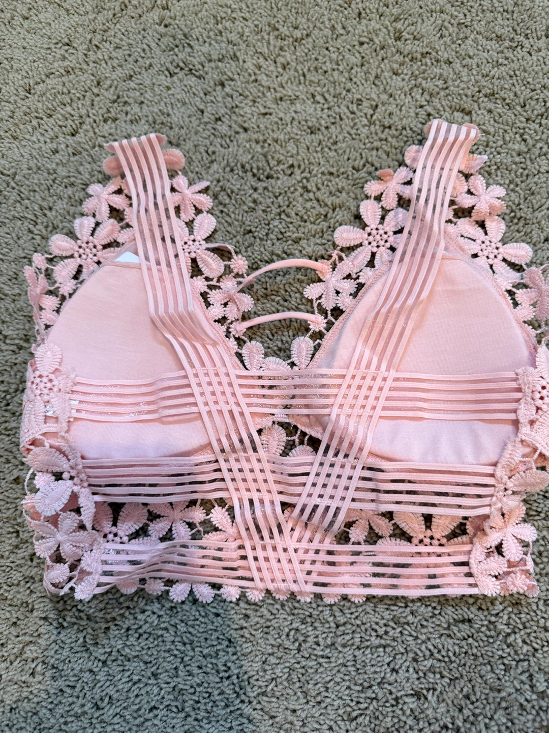 Pink Floral Lace Bralette - Size XS - photo 2