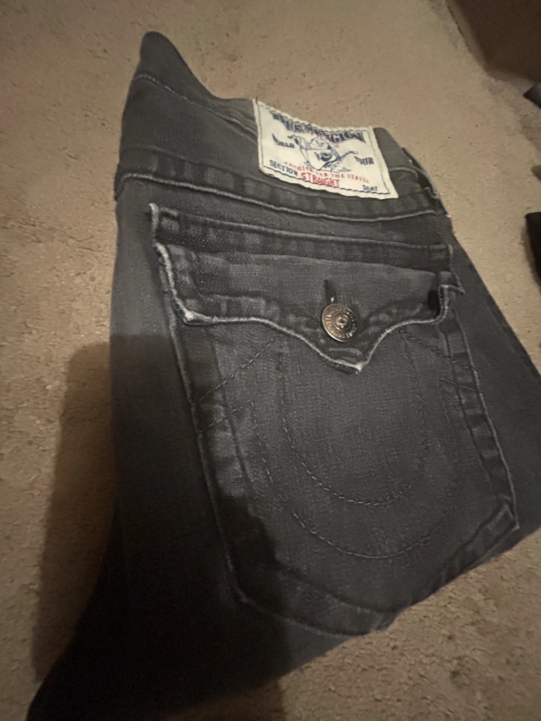True Religion Straight Leg Jeans - Grey - Size 32