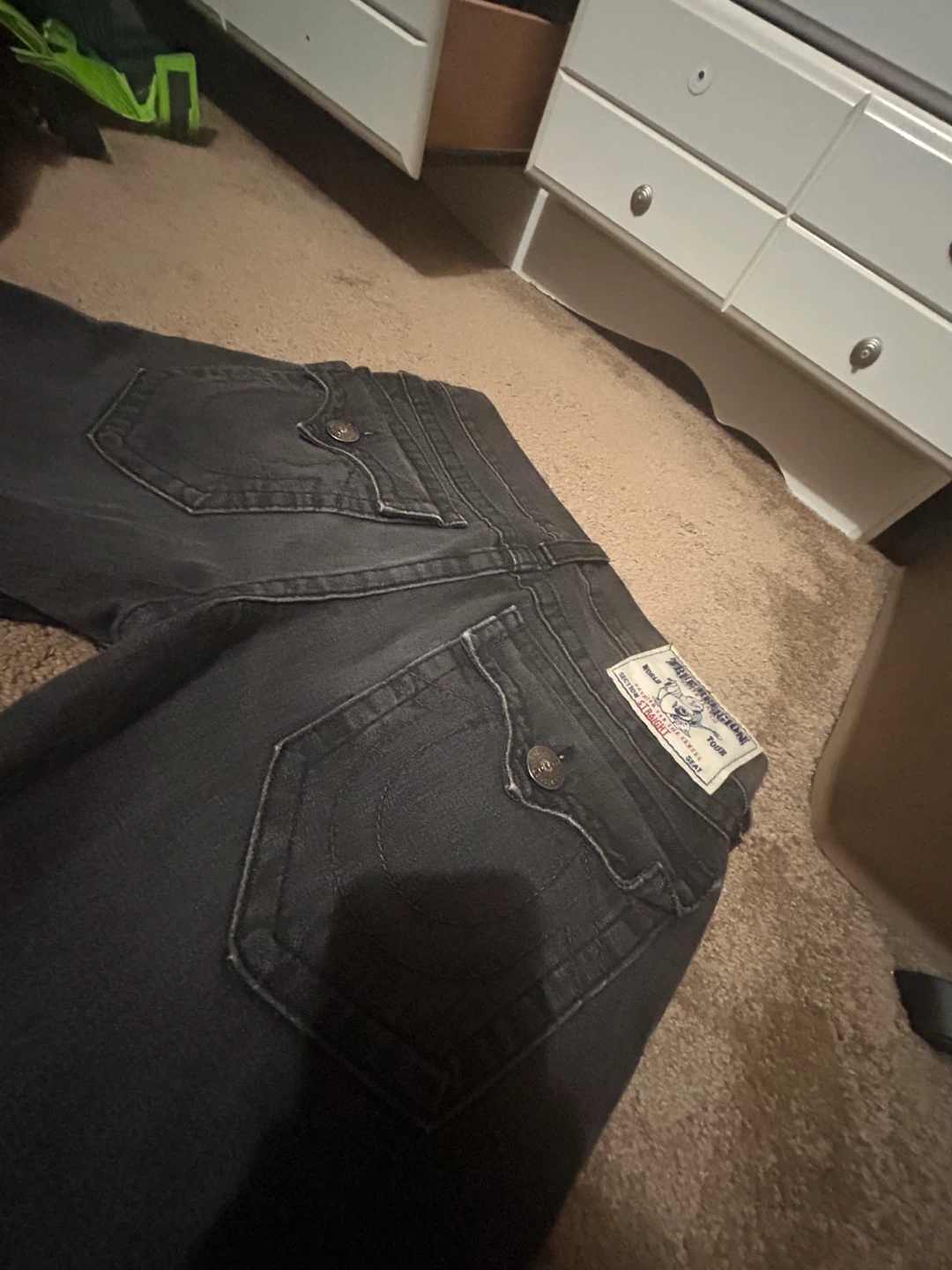 True Religion Straight Leg Jeans - Grey - Size 32 - photo 5