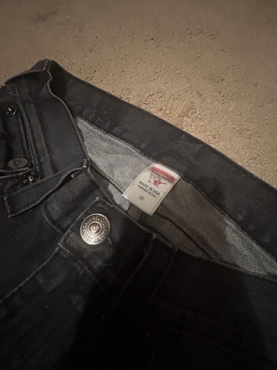 True Religion Straight Leg Jeans - Grey - Size 32 - photo 4