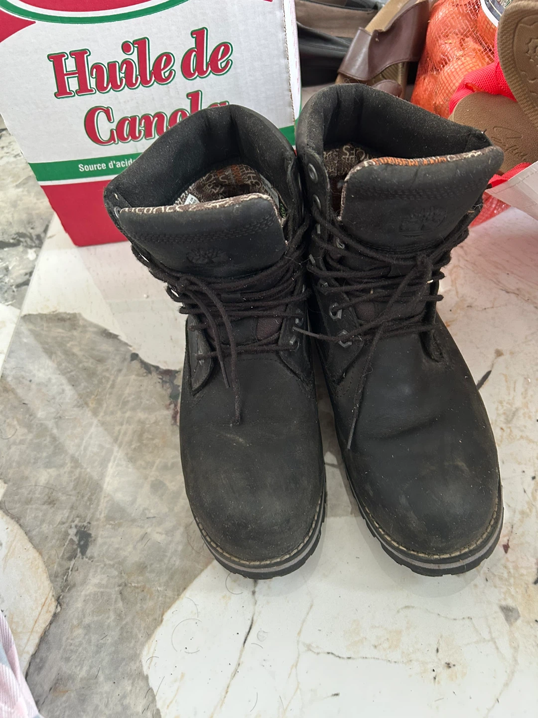 Timberland Black Lace Up Boots - Men's Size 7