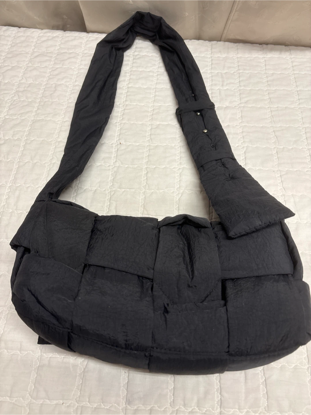 Black Woven Shoulder Bag - photo 2