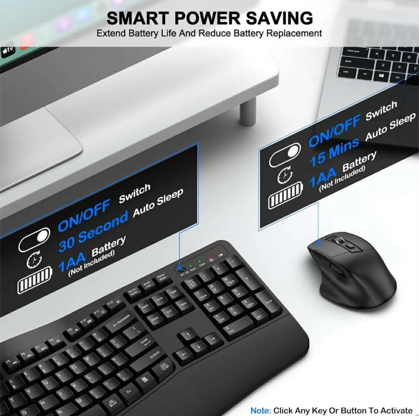 MK399 Wireless Ergonomic Keyboard and Mouse Combo - photo 4