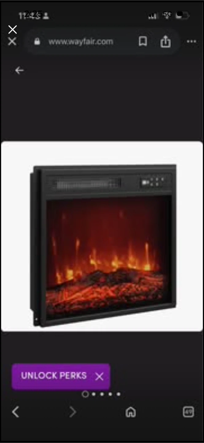 New 18'' Electric Fireplace With 7 Colorful Flames