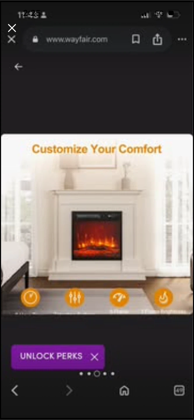 New 18'' Electric Fireplace With 7 Colorful Flames - photo 4