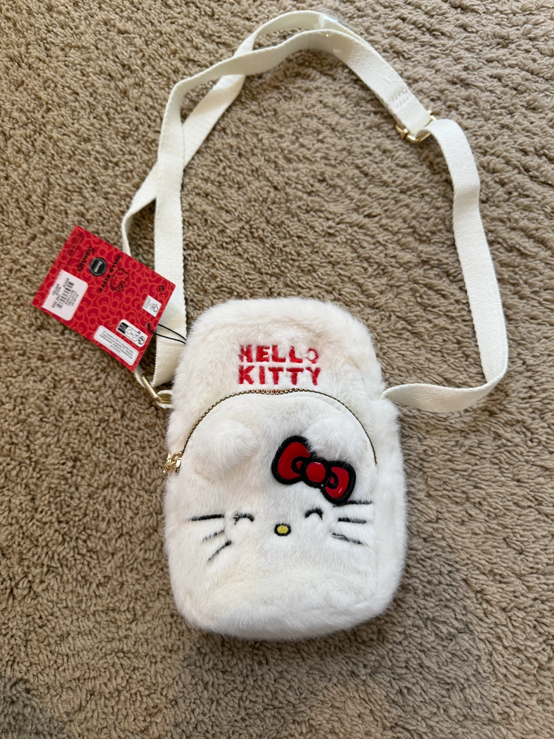 White Hello Kitty  supper soft fur bag