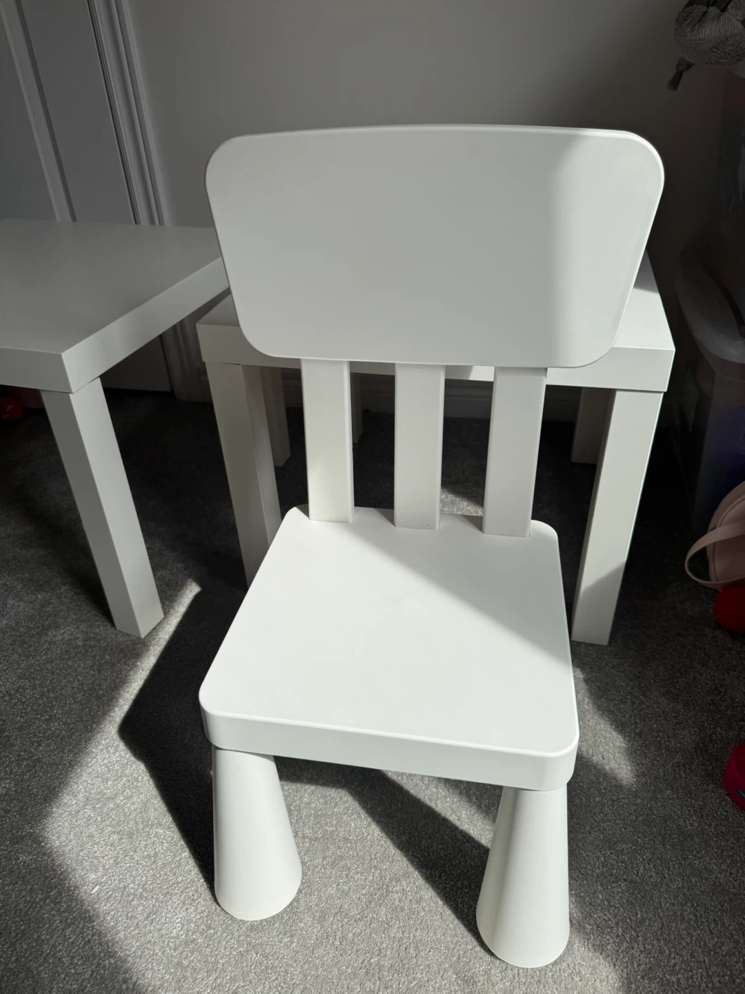 IKEA Mammut Kids Table and Chairs Set White - photo 3