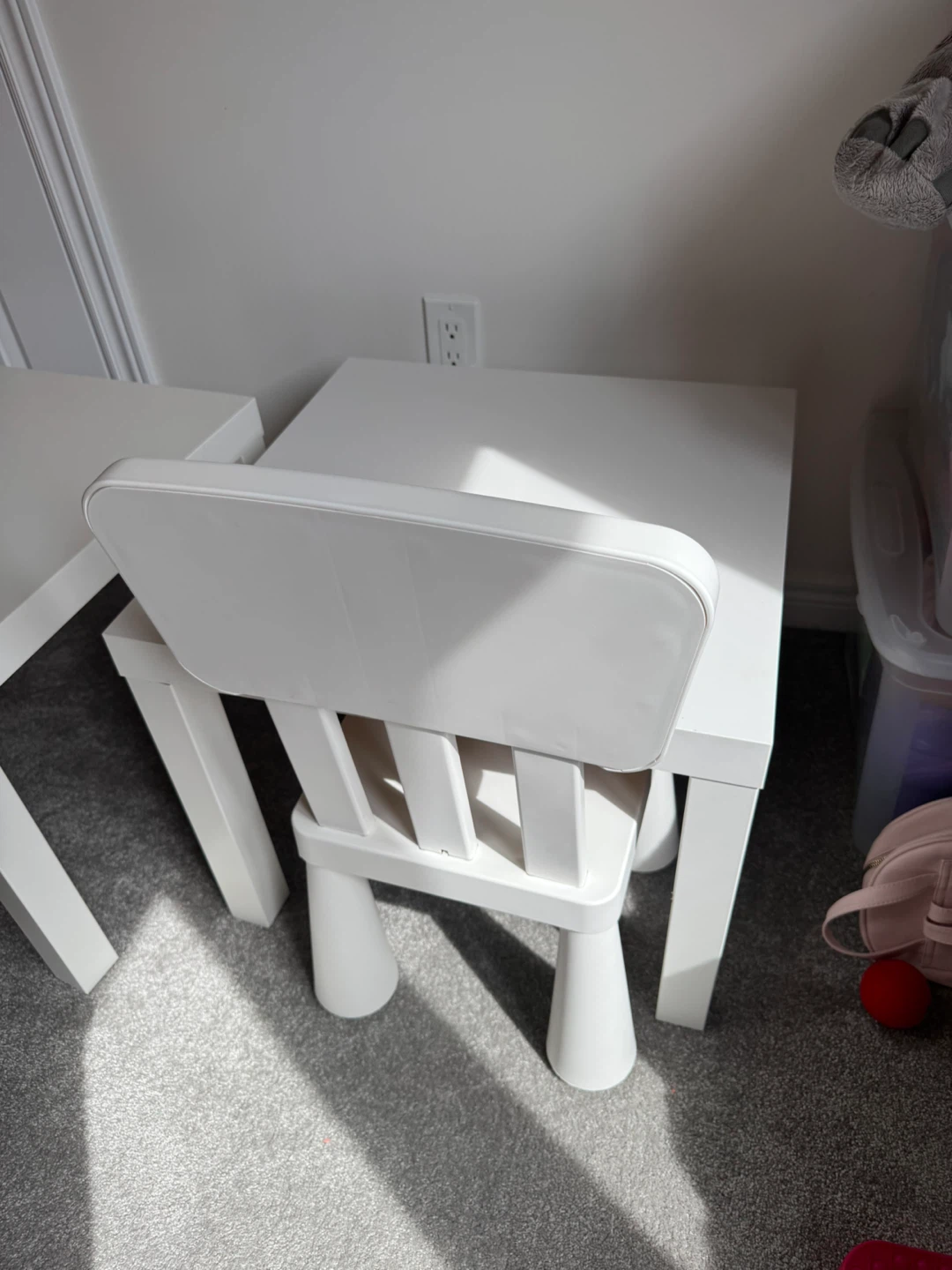 IKEA Mammut Kids Table and Chairs Set White - photo 4