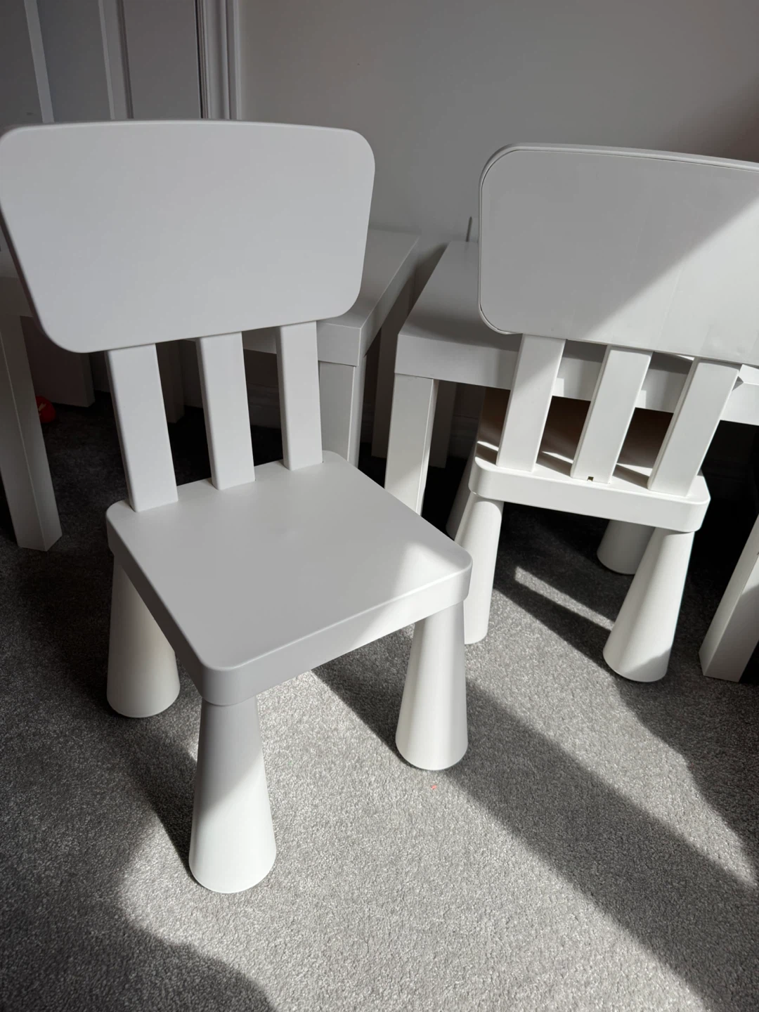 IKEA Mammut Kids Table and Chairs Set White - photo 2