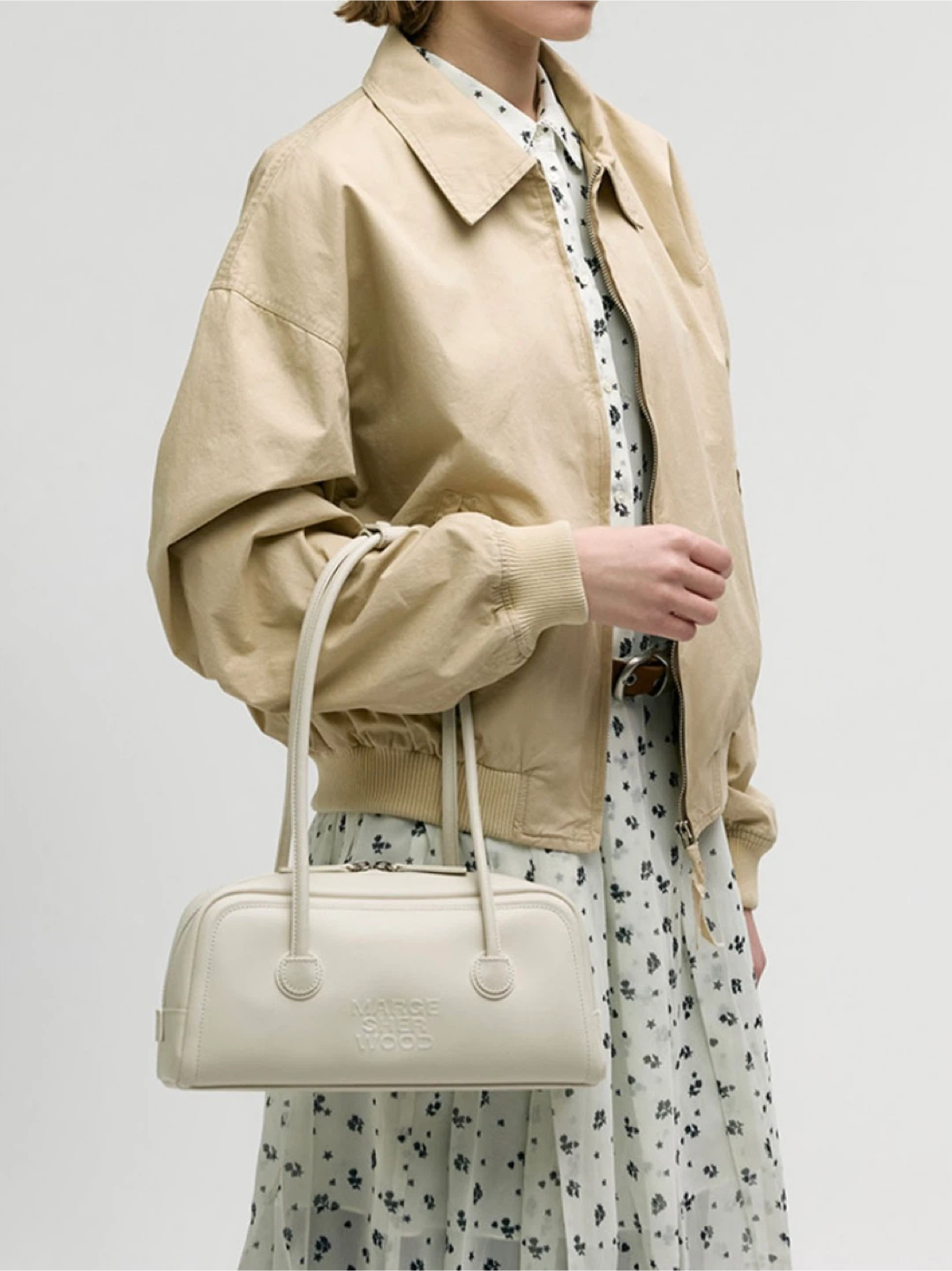 MARGESHERWOOD Soft Boston Bag in Cream Plain - photo 3