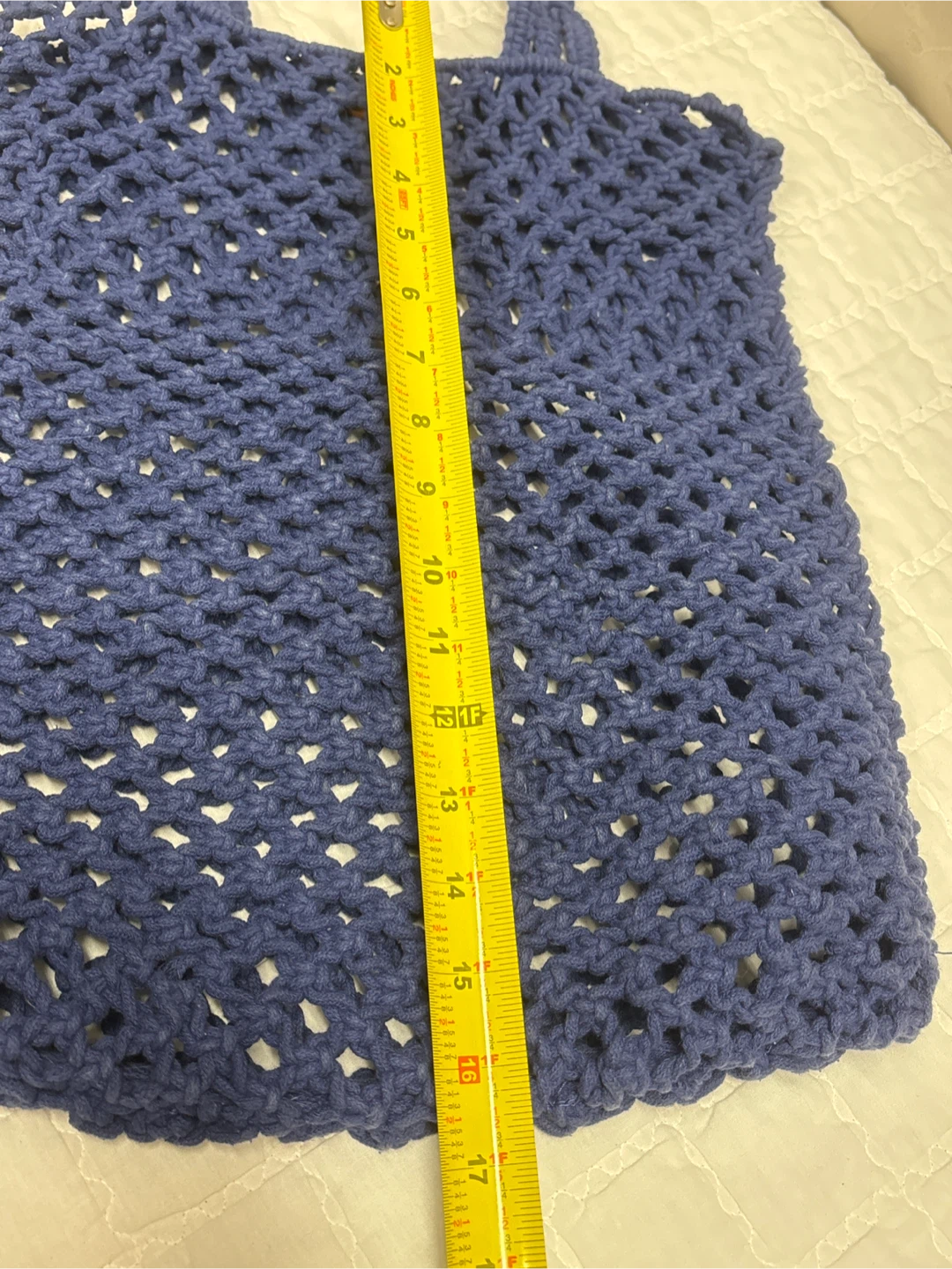 Blue Crochet Tote Bag - photo 3