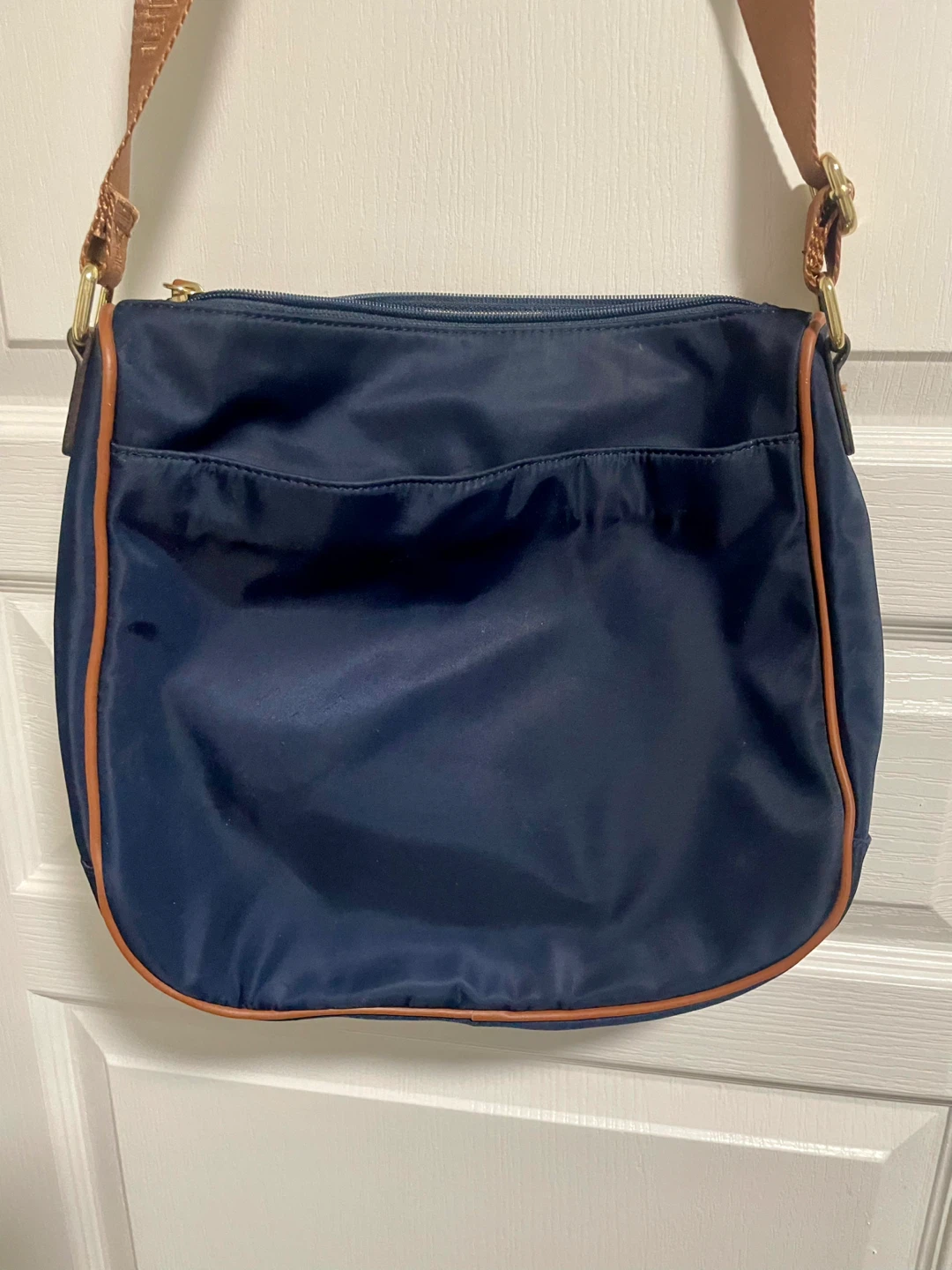 Calvin Klein Navy Nylon Crossbody Bag with Tan Accents - photo 3
