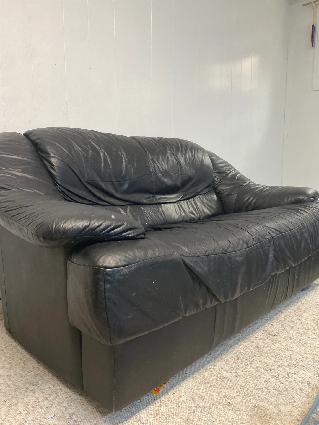 Black Leather Loveseat🥕 - photo 2