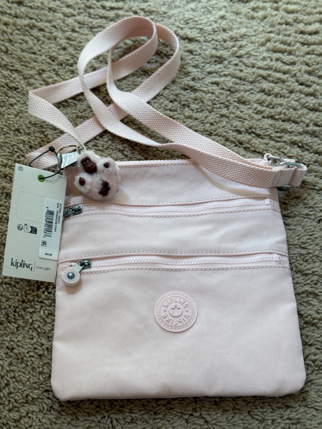 Kipling AC7905 Keiko Crossbody Bag - Primrose Pink