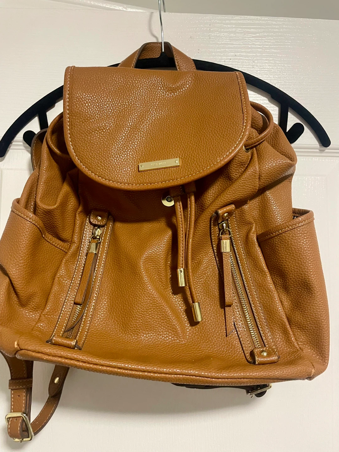Nine West Brown Faux Leather Backpack
