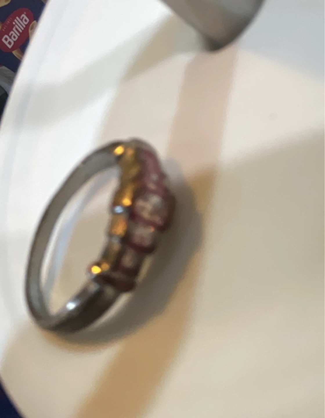 Ring with Pink and Clear Stones