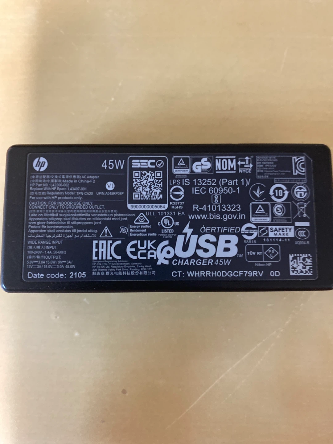 HP 45W USB-C Laptop Charger Adapter🥕 - photo 2