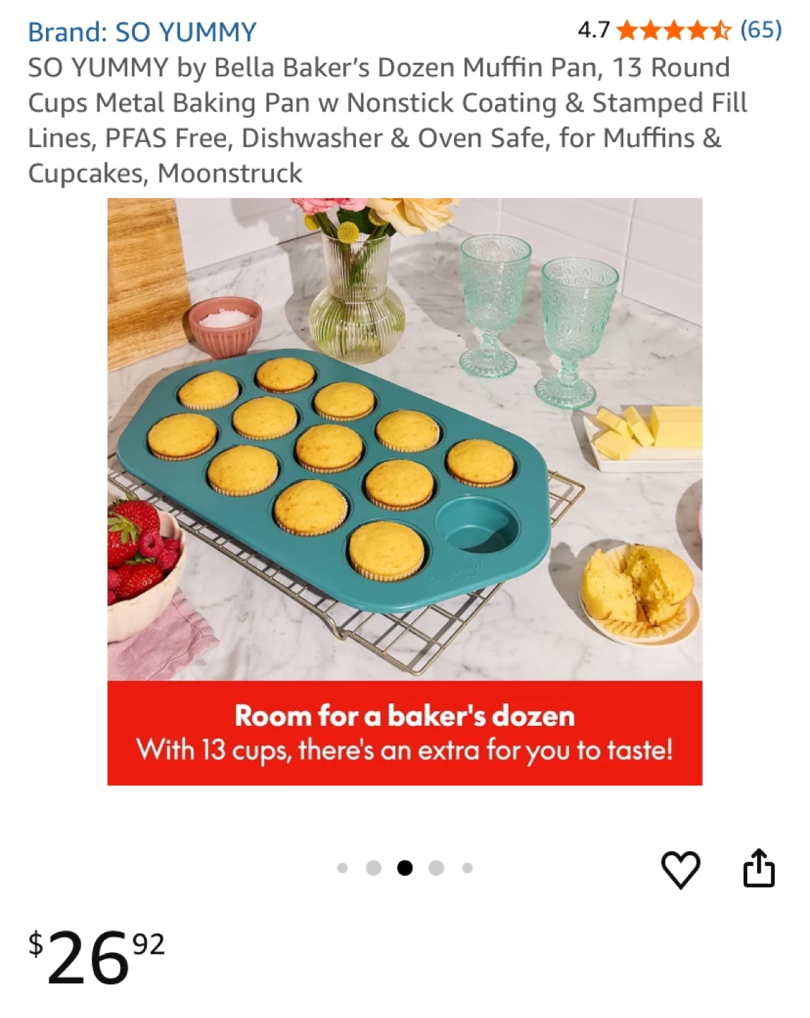 SO YUMMY by Bella Muffin Pan, 13 Round Cups - photo 2