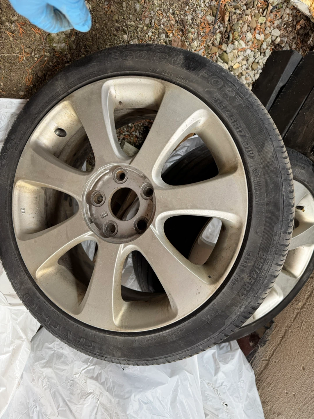 Set of 4 Used 215/45R17 Tires and rims - photo 5