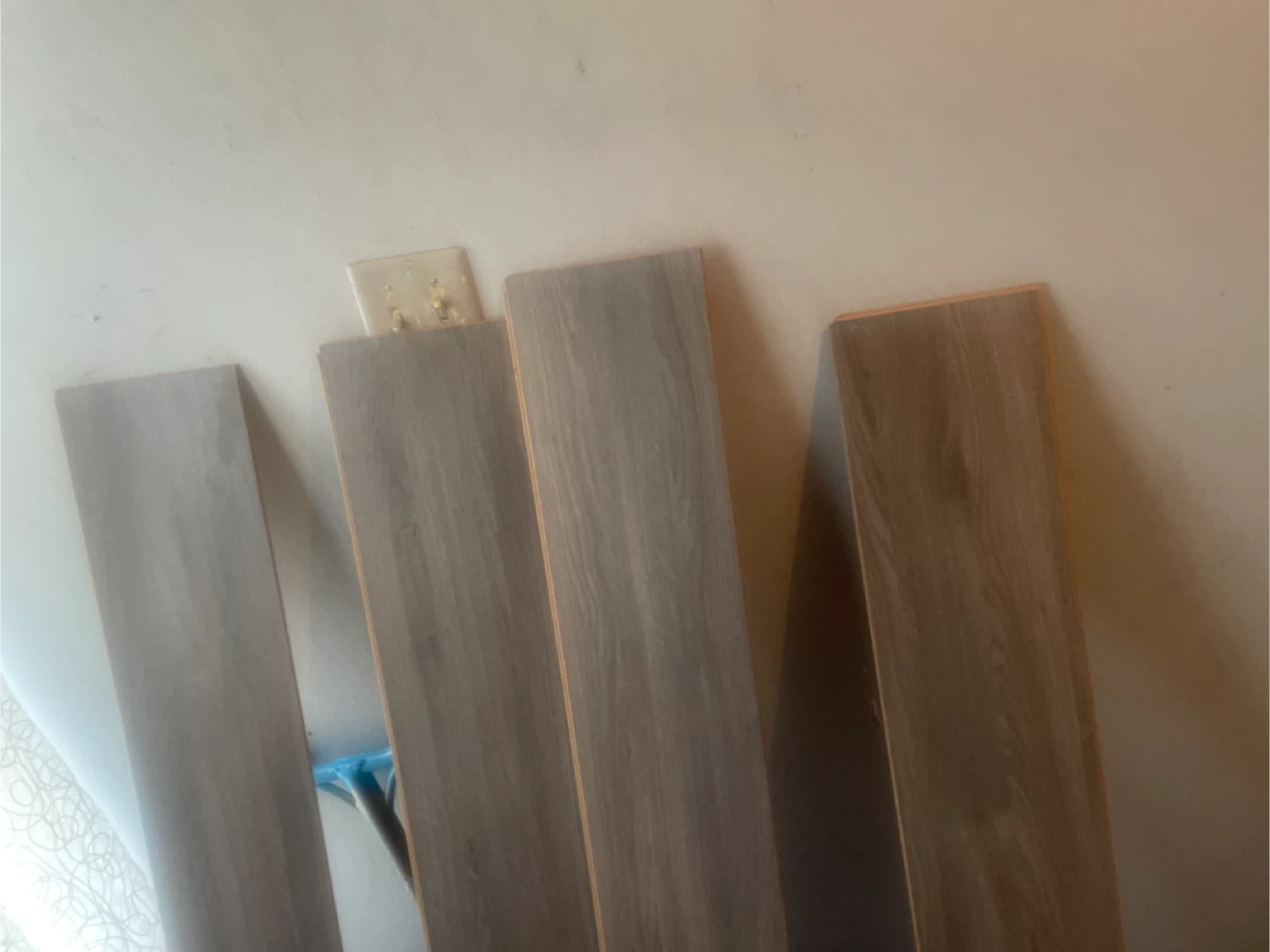 Set of Grey Wood Laminate Flooring Planks