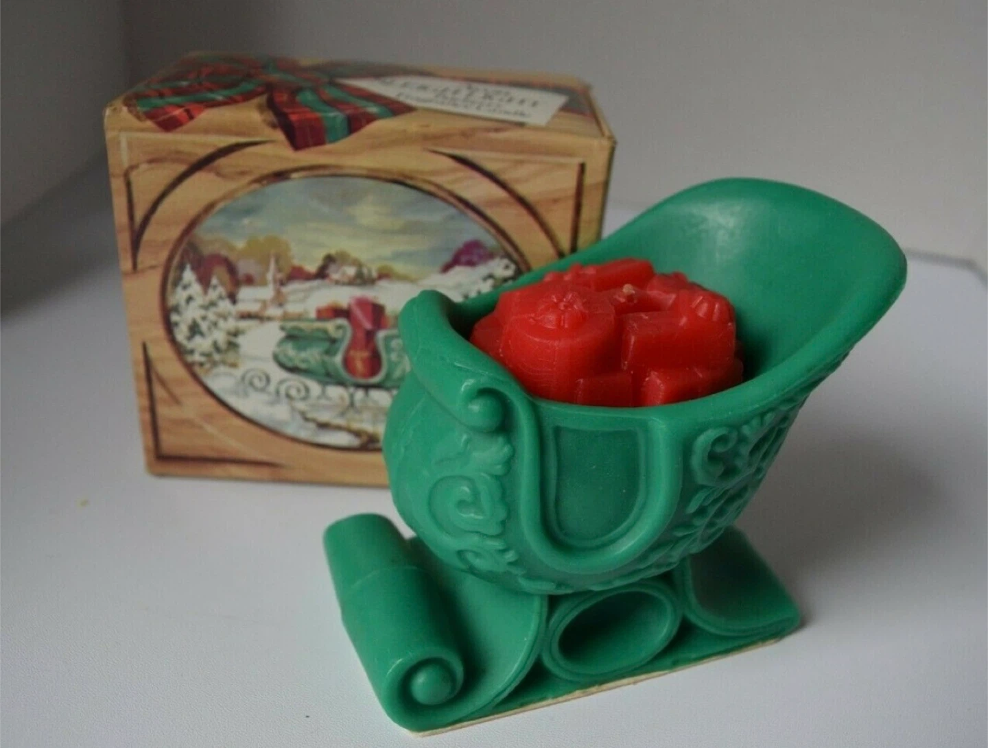 Christmas Sleigh Candle Holder with Candle