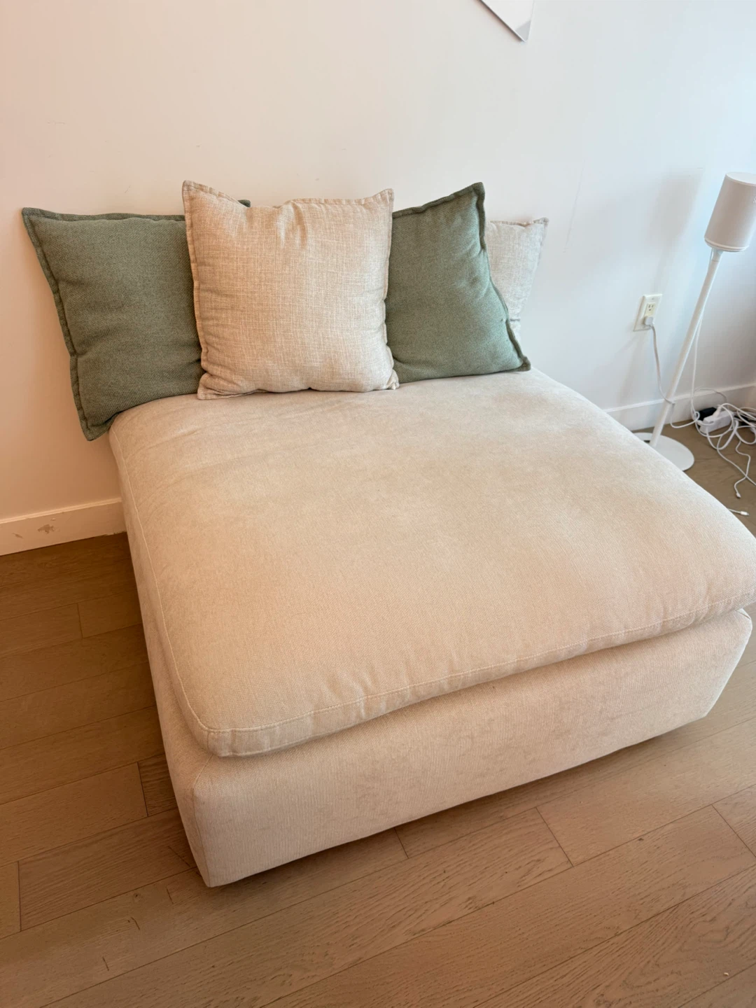 LIKE NEW Zone Cream 43" Oversized Square Ottoman - photo 3