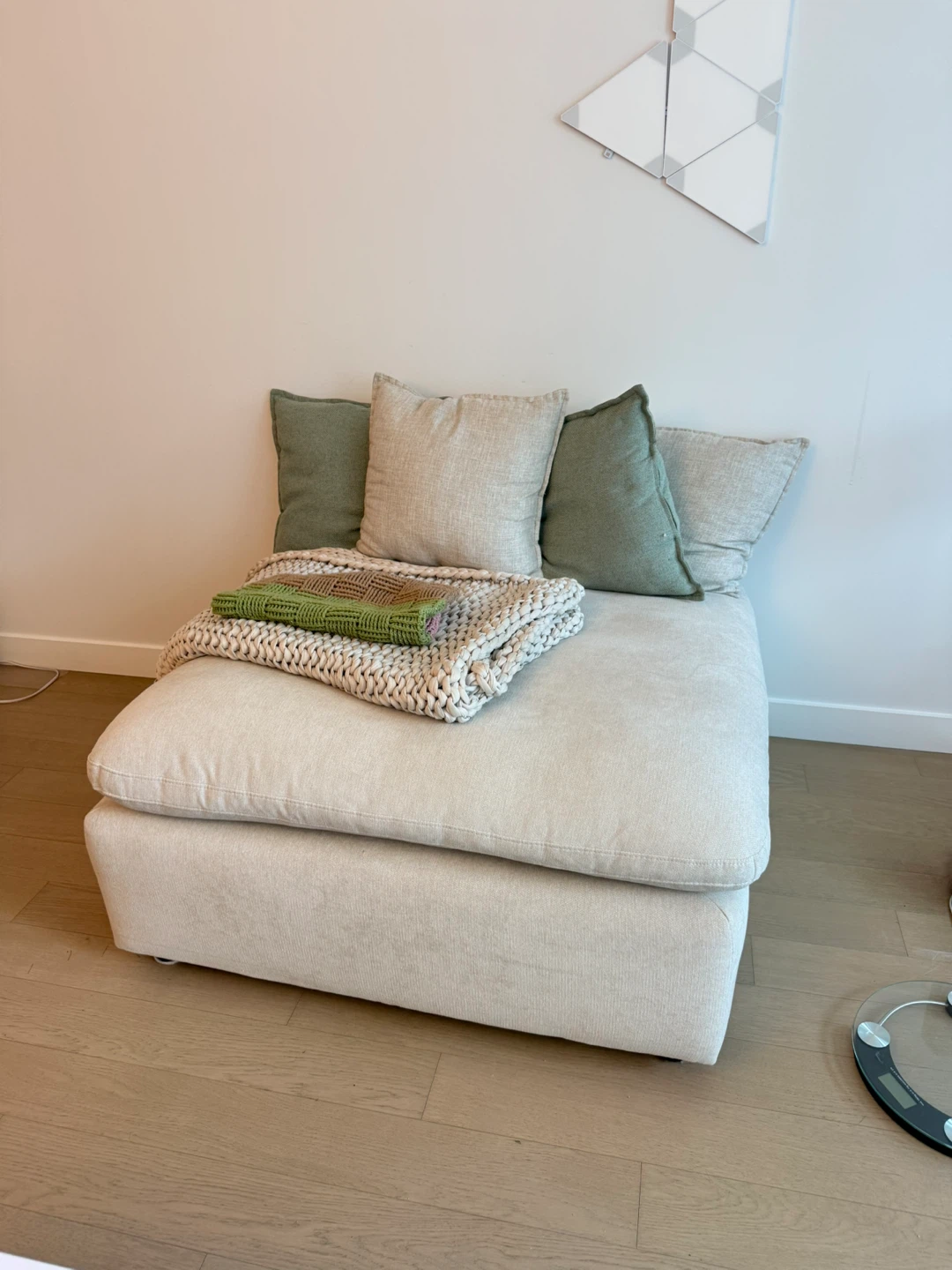 LIKE NEW Zone Cream 43" Oversized Square Ottoman